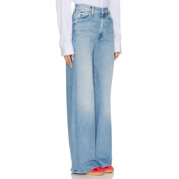 MOTHER The Ditcher Roller Zip Sneak Jeans in Blue - Picture 2 of 11